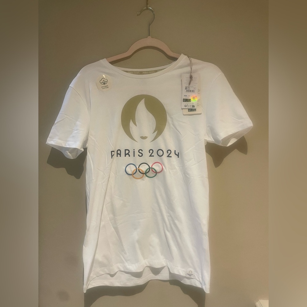 Paris 2024 Olympics Fitted Tee in White, Small, NWT